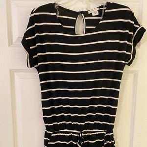 Black & white striped romper